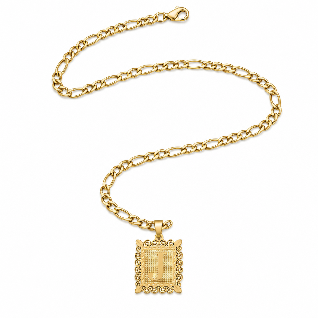 Collier Initiale Gaufrée