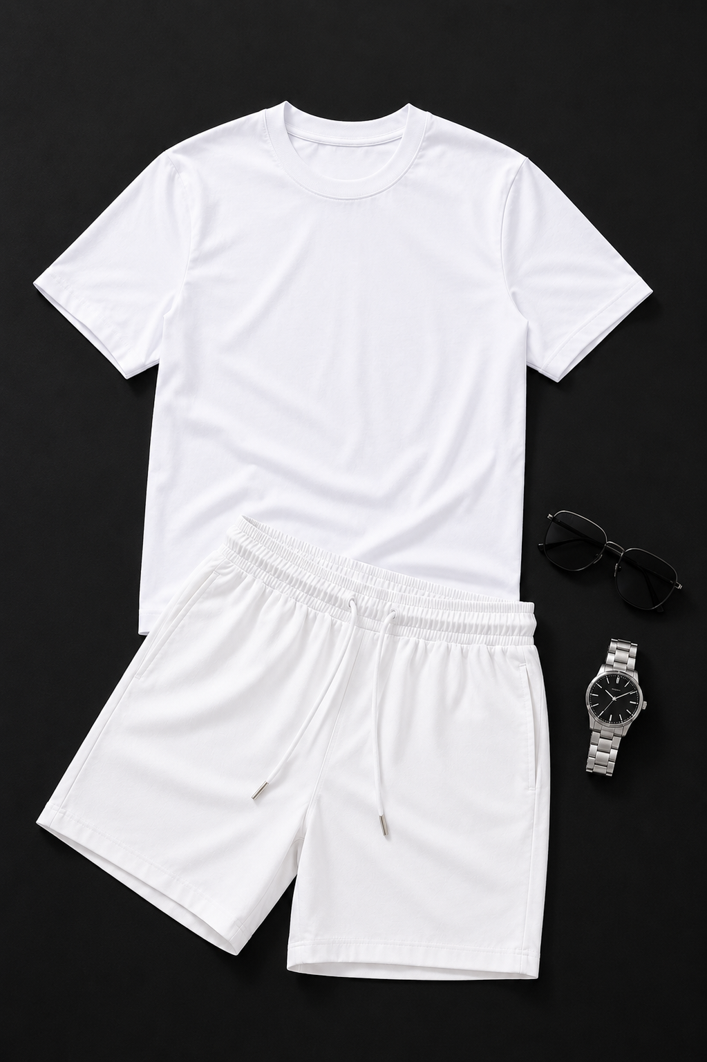 🔥 PACK ÉTÉ PREMIUM VELORA 👕 T-shirt + 🩳 Short + ⌚ Montre + 🕶️ Lunettes