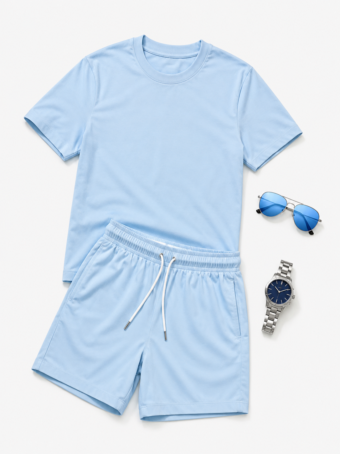 🔥 PACK ÉTÉ PREMIUM VELORA 👕 T-shirt + 🩳 Short + ⌚ Montre + 🕶️ Lunettes