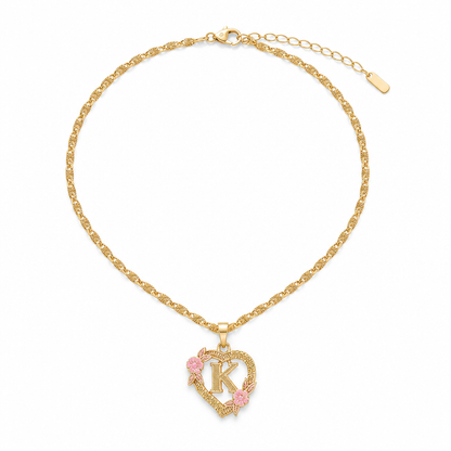 Collier Initiale Fleur