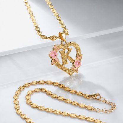 Collier Initiale Fleur