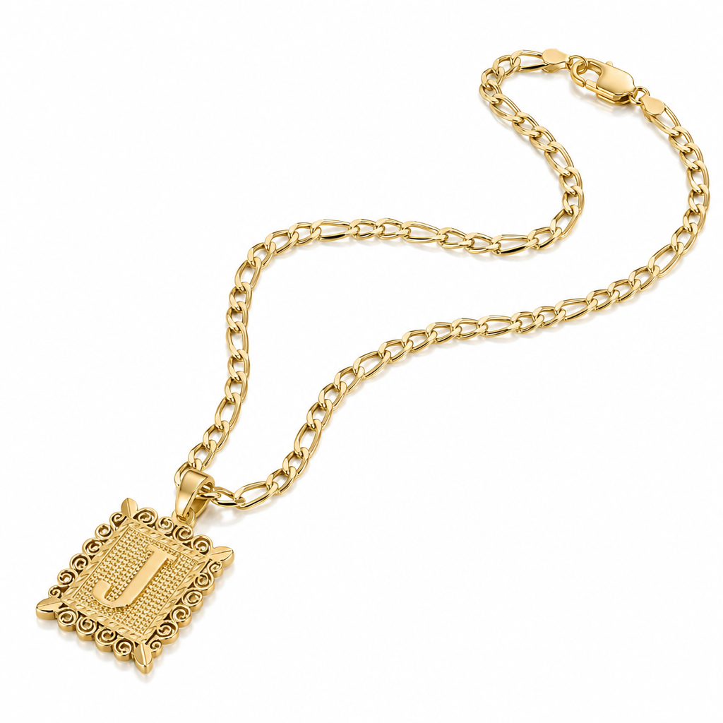 Collier Initiale Gaufrée