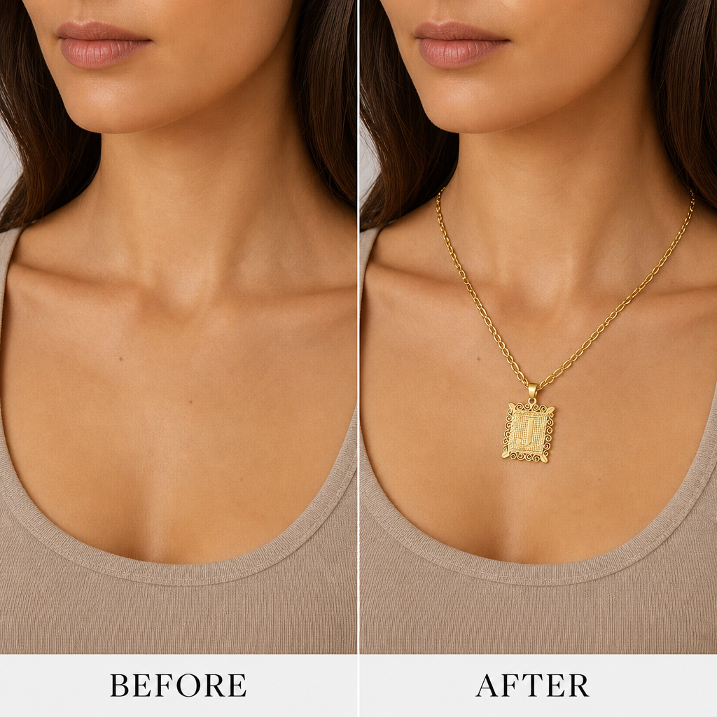 Collier Initiale Gaufrée